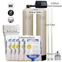 Fleck 9100 SXT Digital Control Twin Demand Water Softening System - 13"x54" Tanks - 160,000 Grain